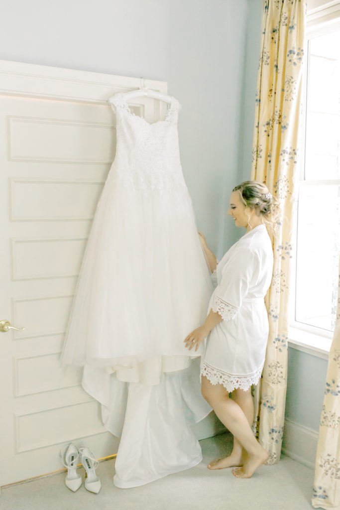 bride getting dressed