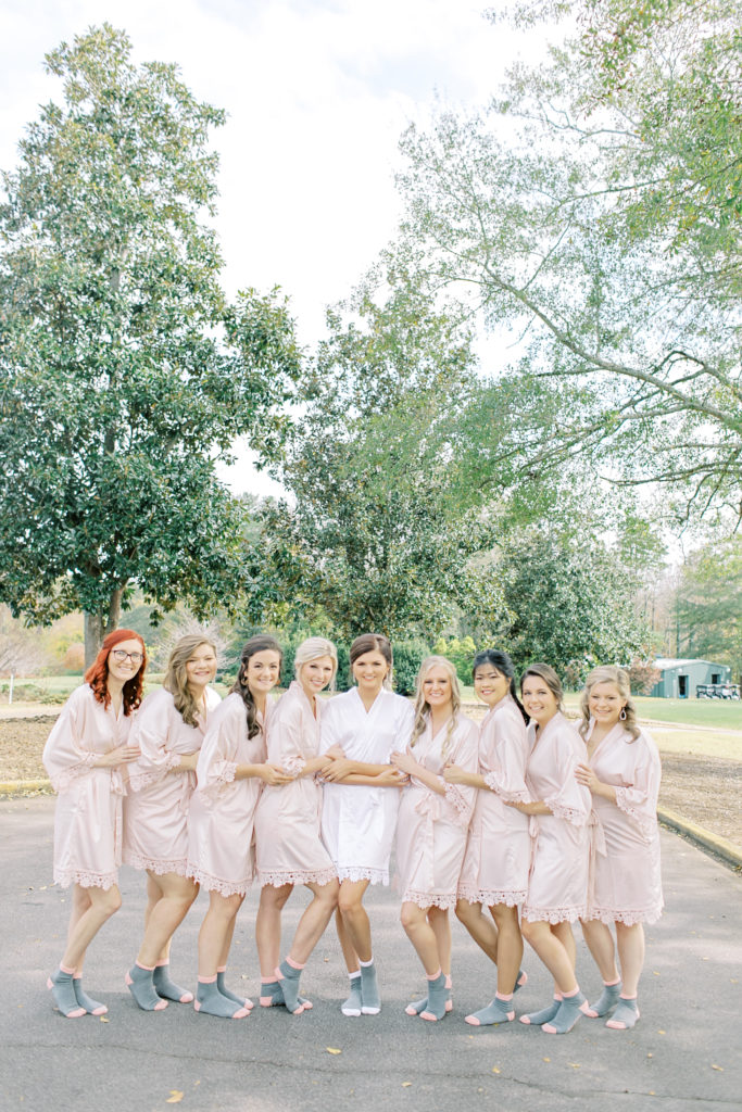 bridesmaids robe photo with custom socks