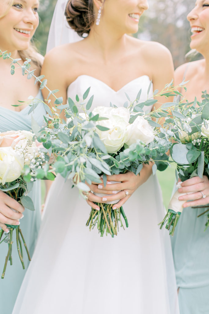 bride and bridesmaids florals