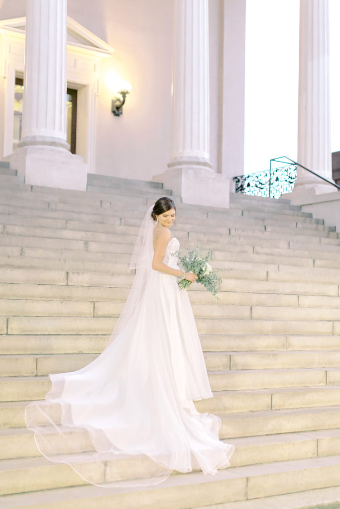 bridal portrait on the steps