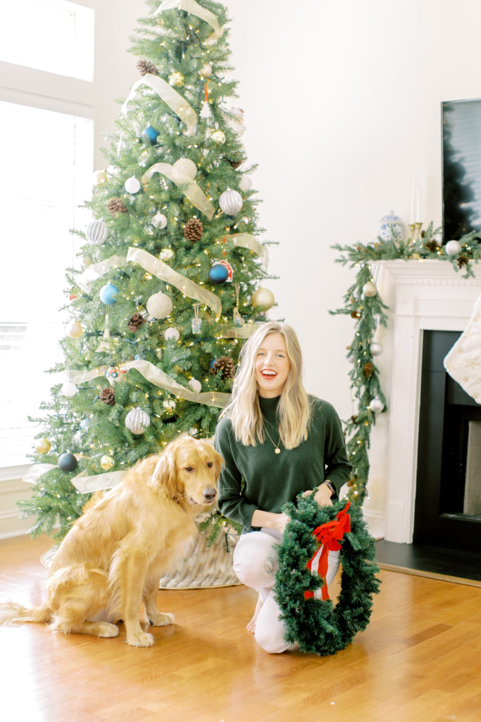 christmas tree photo with dog