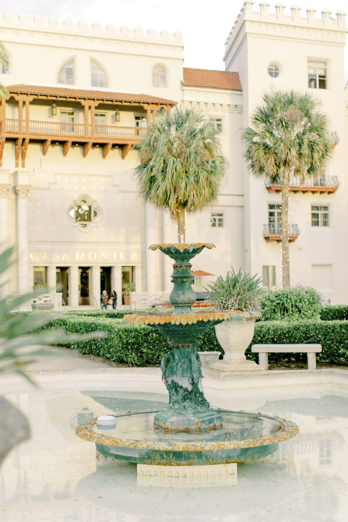fountain in front of casa monica hotel in st augustine florida