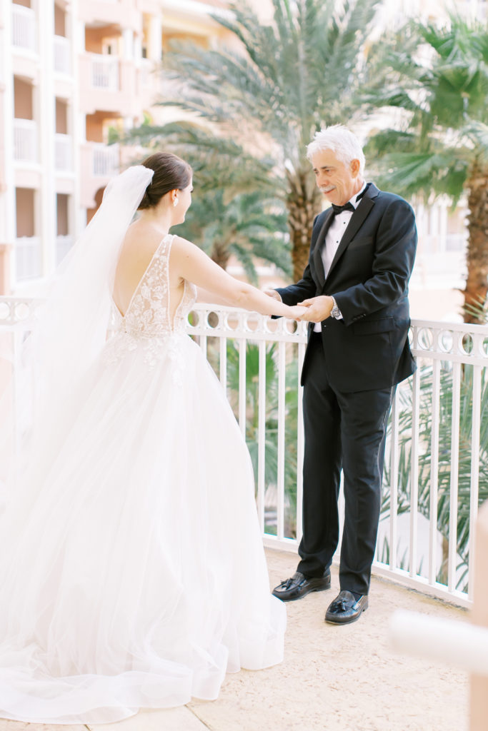 bride and her dad's first look