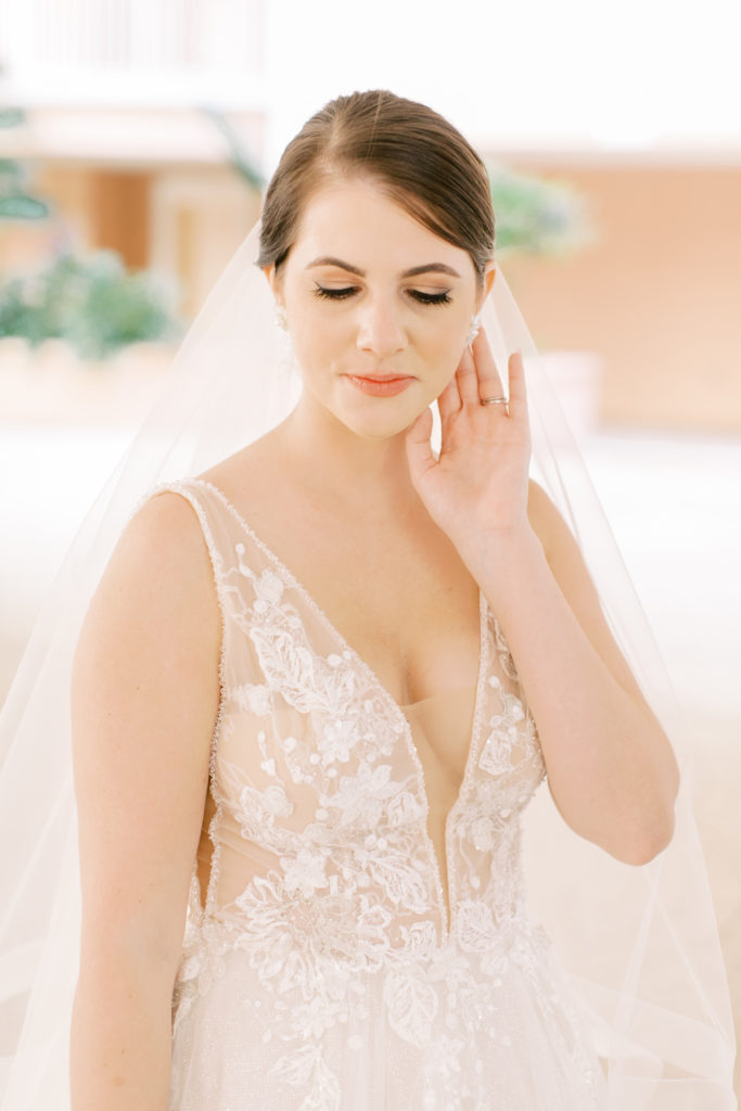 close up of bride